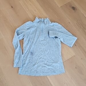 Smartwool Light Blue Merino Long Sleeve Quarter Zip Tee - Size XL